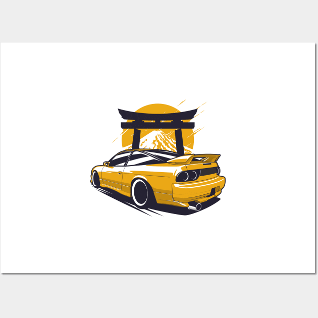 Yellow S13 JDM Wall Art by KaroCars